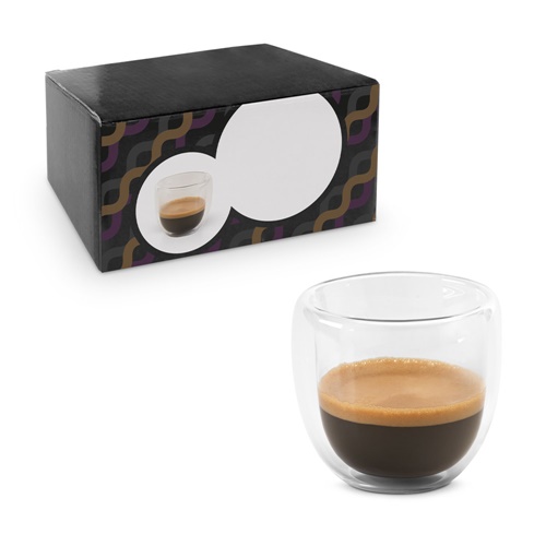 EXPRESSO. Isothermisches Glas-Kaffee-Set mit 2 Gläsern
